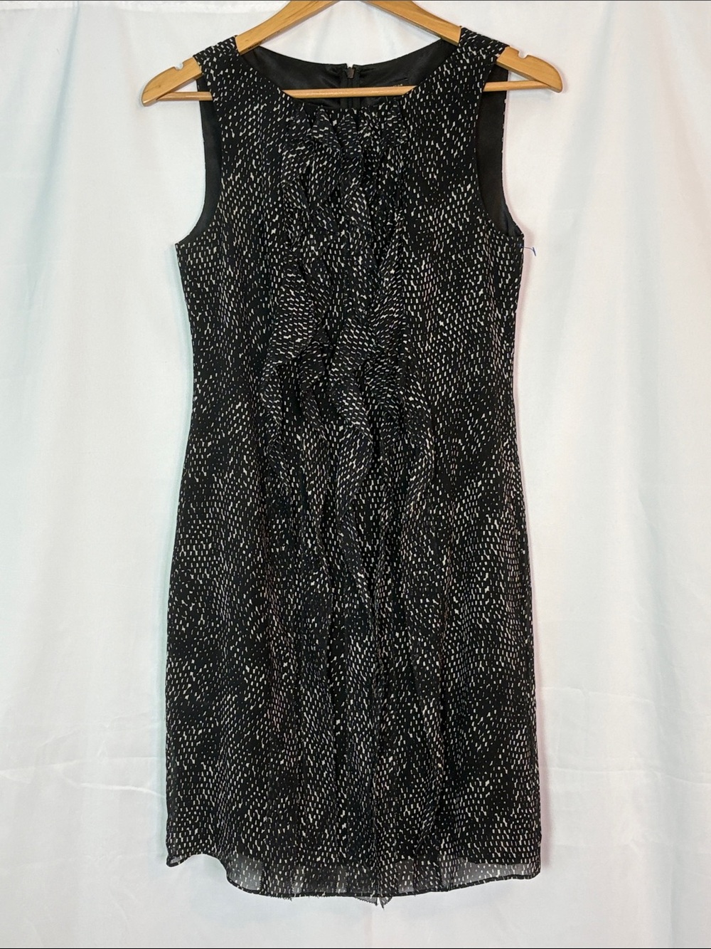 Ann Taylor Silk Sleeveless Black & White Sheath Dress